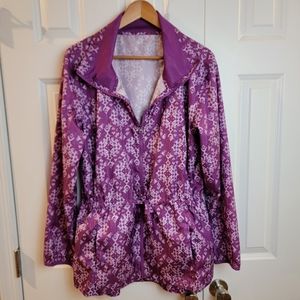 Gaiam Purple Windbreaker Sinched Waist‎ Jacket Women's XL